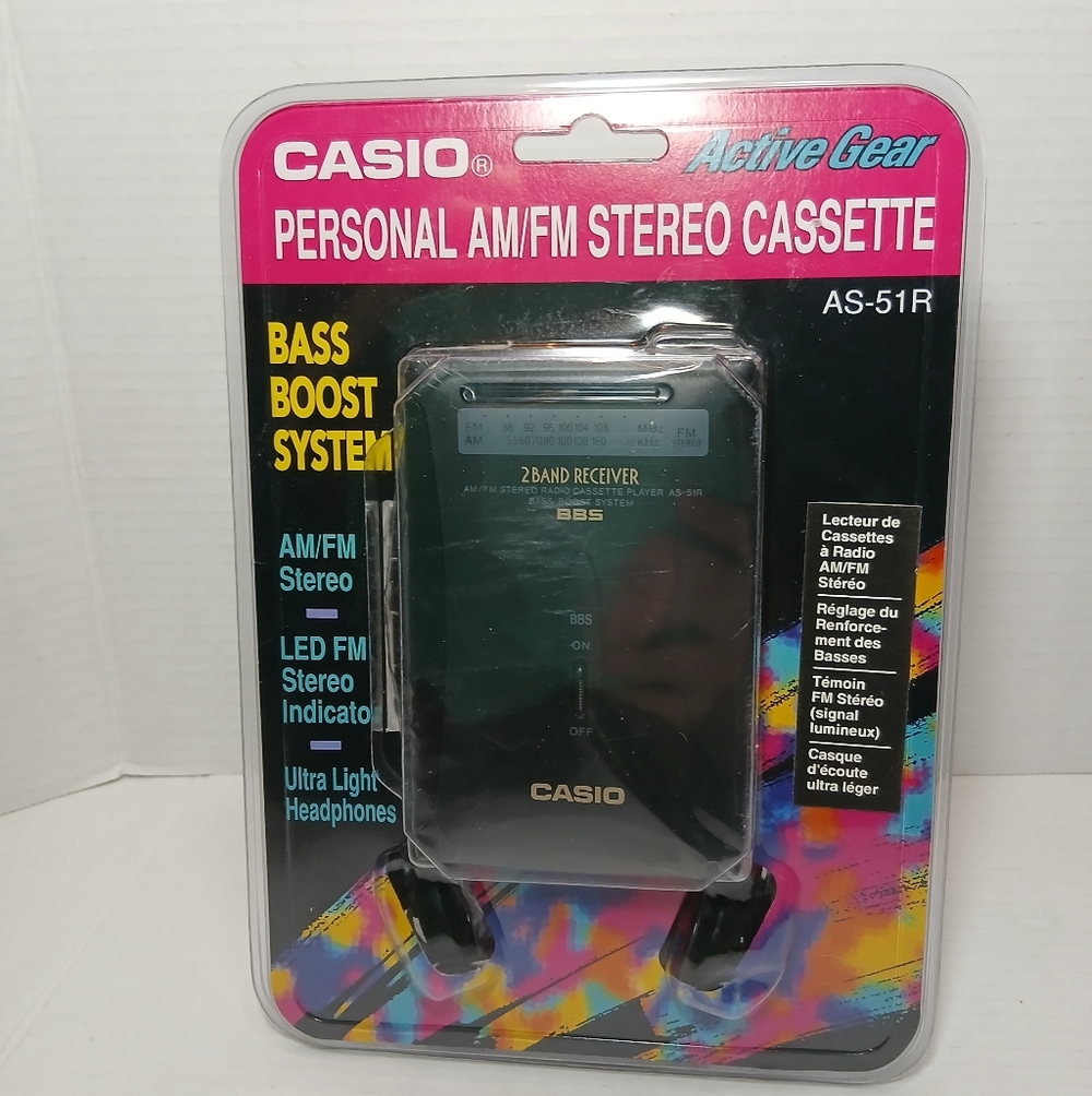 VINTAGE CASIO Personal AM/FM Stereo Cassette Player SEALED New AS-51R RARE
